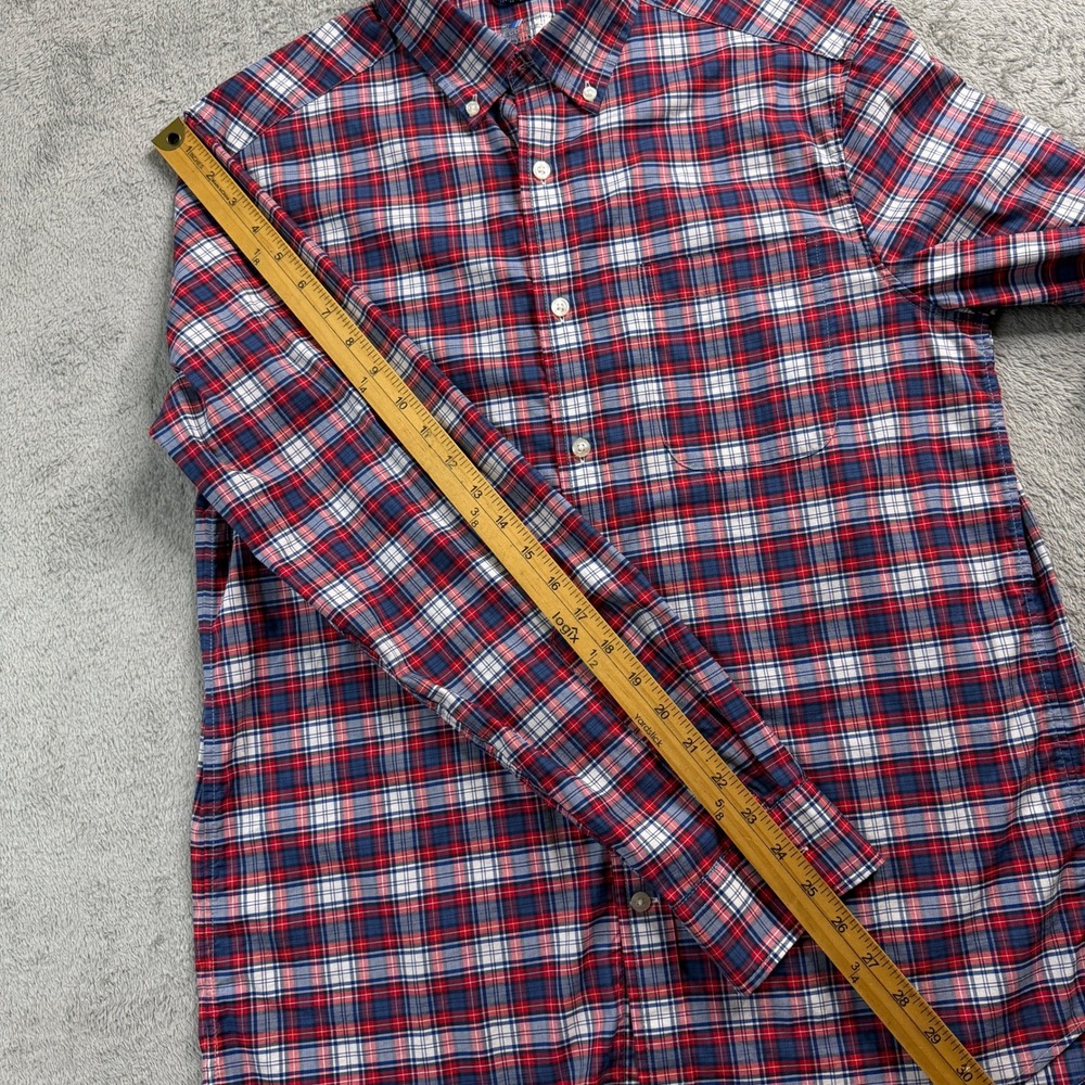 Vineyard Vines On-The-Go Performance Plaid Shirt Mens Medium Red White Blue brrr - Picture 8 of 9